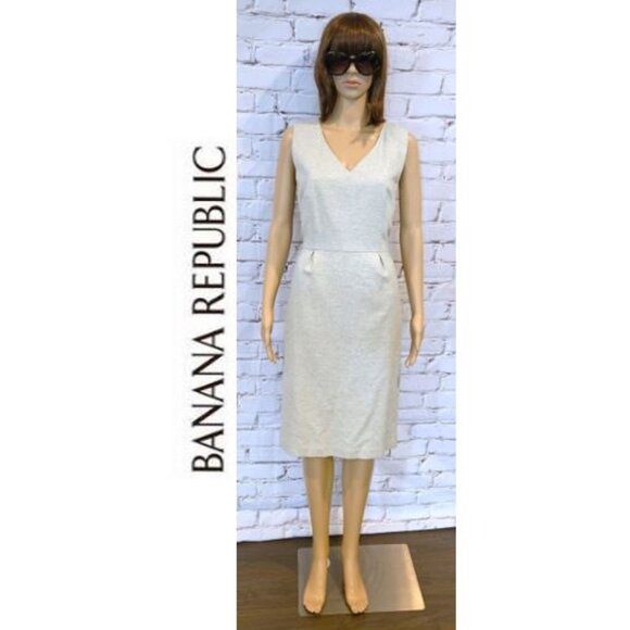BANANA REPUBLIC, Italian gray wool sleeveless shift dress - Picture 3 of 15